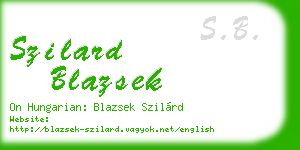 szilard blazsek business card