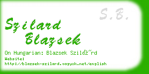 szilard blazsek business card
